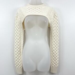 ALC Raya Knit Sweater XS Cream Cableknit Wool Preppy Layer Quiet Luxury